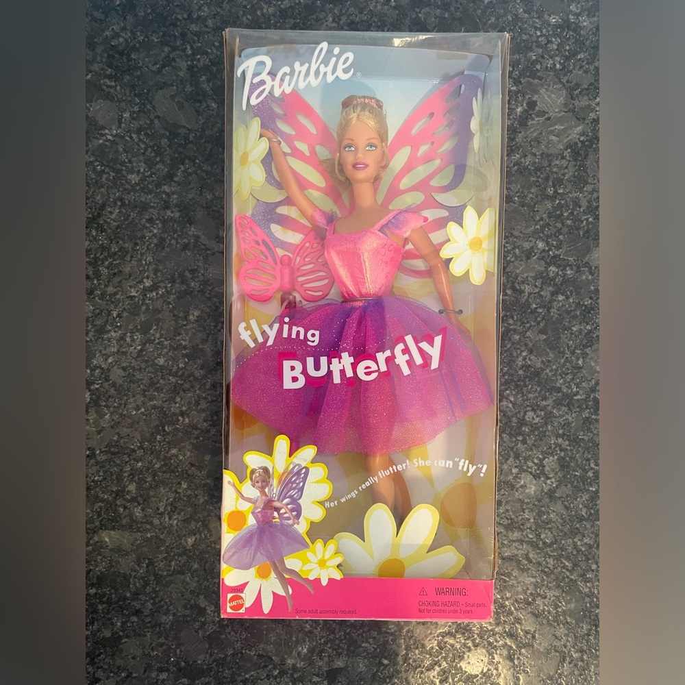 2000 Barbie Flying Butterfly Doll Mattel New In Box